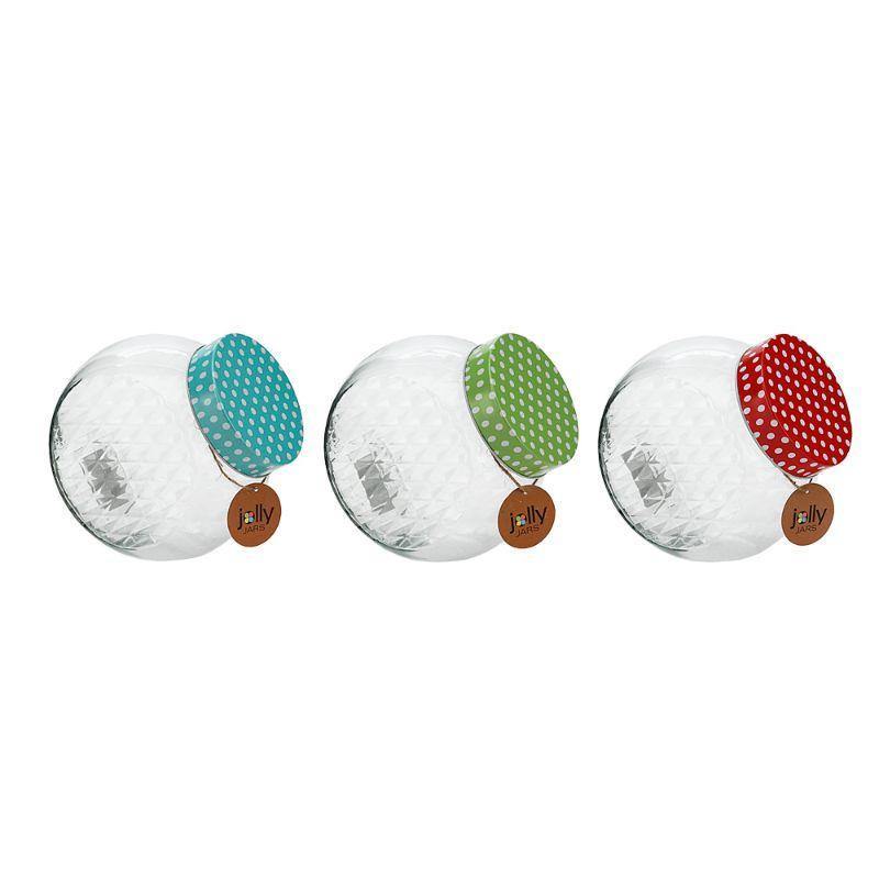 Glass Canister Side Ball Diamond Design - The Base Warehouse