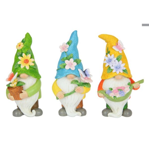 Flowers & Butterfly Gnome - 13cm