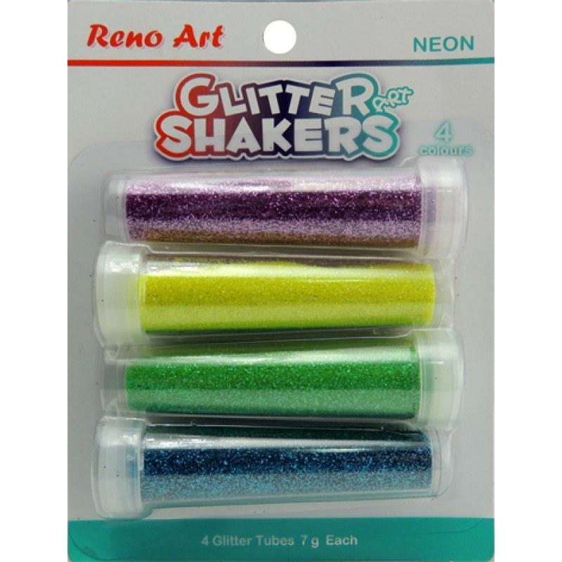 4 Pack Neon Glitter Shakers - 7g