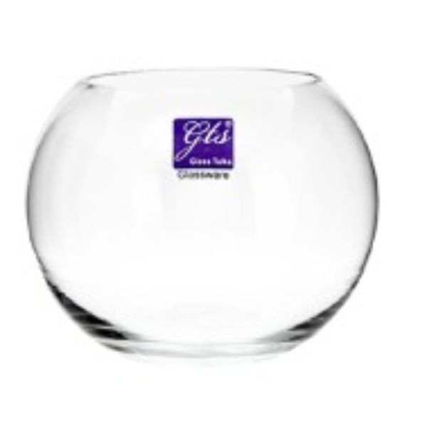 Glass Fish Bowl Vase - 15cm x 15cm x 12cm