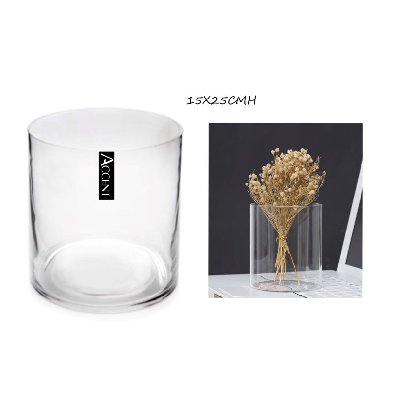 Glass Cylinder Vase - 15cm x 25cm