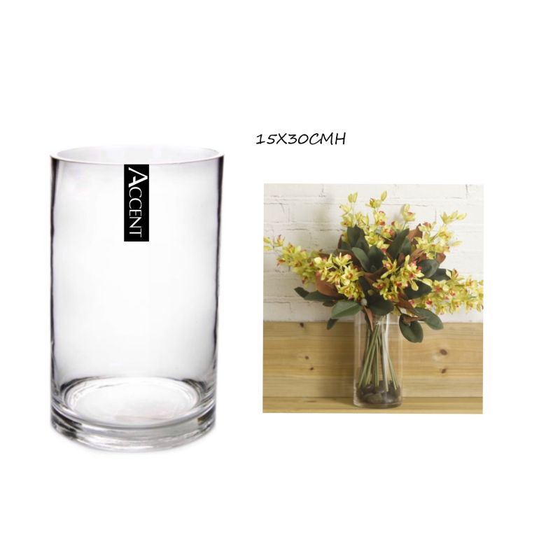 Glass Cylinder Vase - 15cm x 30cm