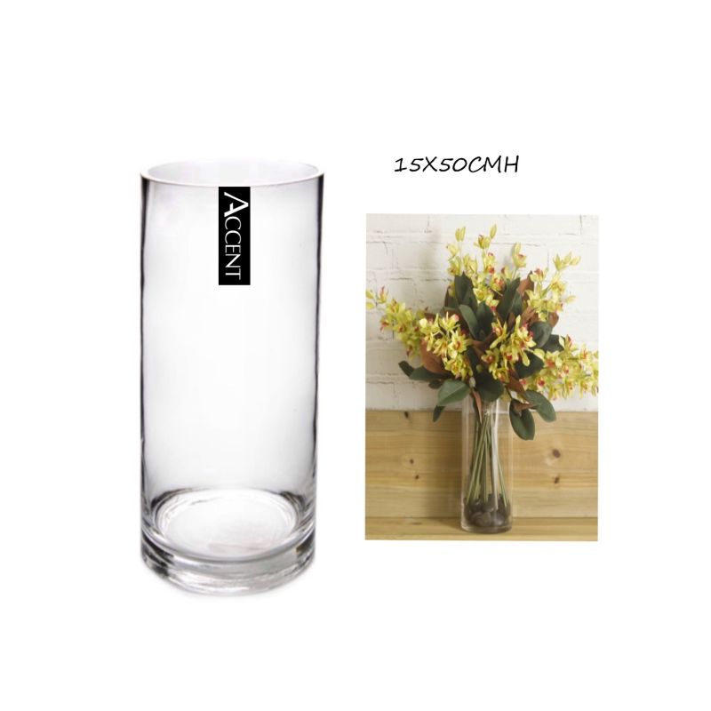 Glass Cylinder Vase - 15cm x 50cm