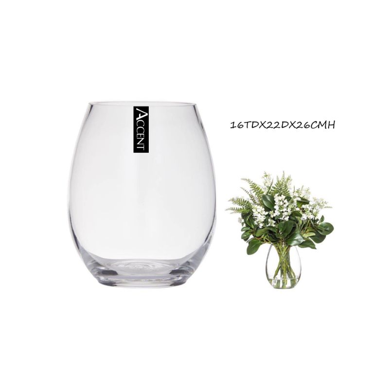 Glass Barrel Medium Vase - 22cm x 26cm