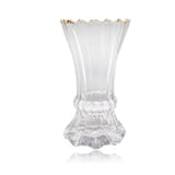 Load image into Gallery viewer, Clear Decorative Vase With Gold Rim - 13cm x 22cm
