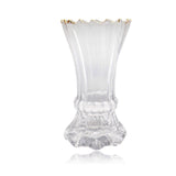 Load image into Gallery viewer, Clear Decorative Vase With Gold Rim - 13cm x 22cm