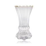 Load image into Gallery viewer, Clear Decorative Vase With Gold Rim - 14.5cm x 28cm
