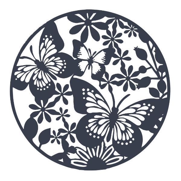 Metal Black Butterflies Wall Decor - 80cm x 1cm x 80cm