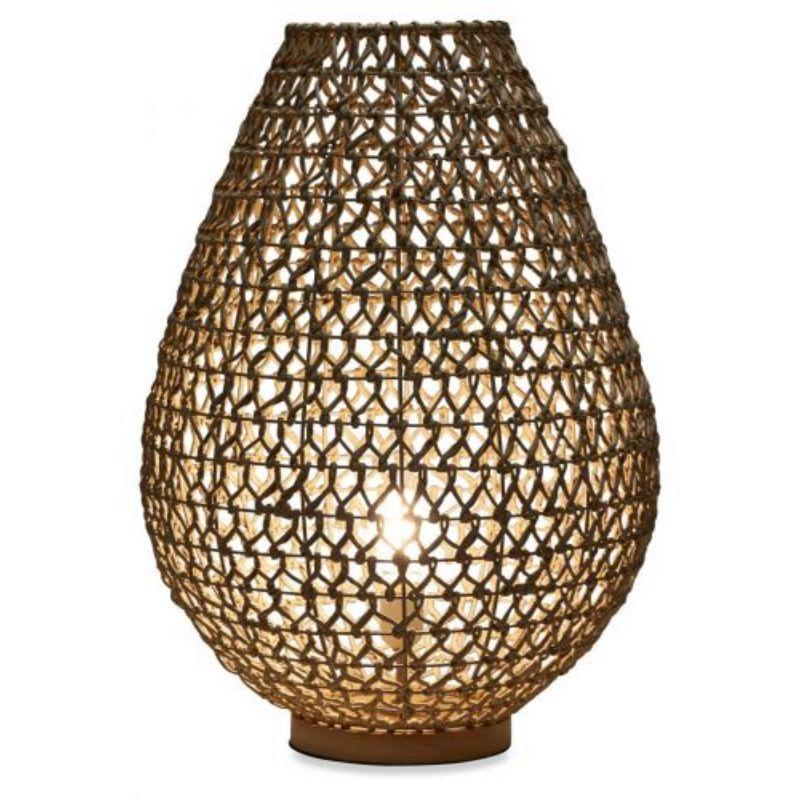 Capri Natural Woven Table Lamp Large - Brown - 44.5cm x 62cm