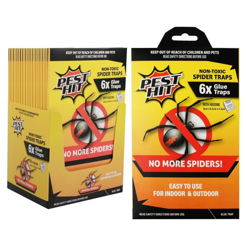 6 Pack Pest Hit Non Toxic Spider Glue Traps