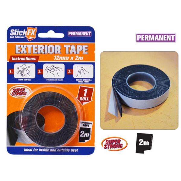 1 Pack Roll Self Adhesive Exterior Tape - 1.2cm x 200cm