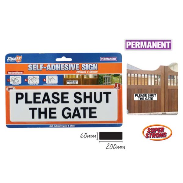 1 Pack Please Shut The Gate Sign - 20cm x 6cm