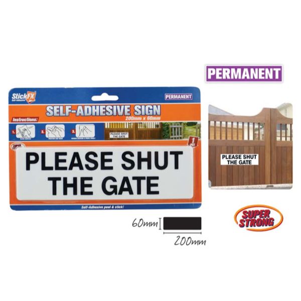 1 Pack Please Shut The Gate Sign - 20cm x 6cm