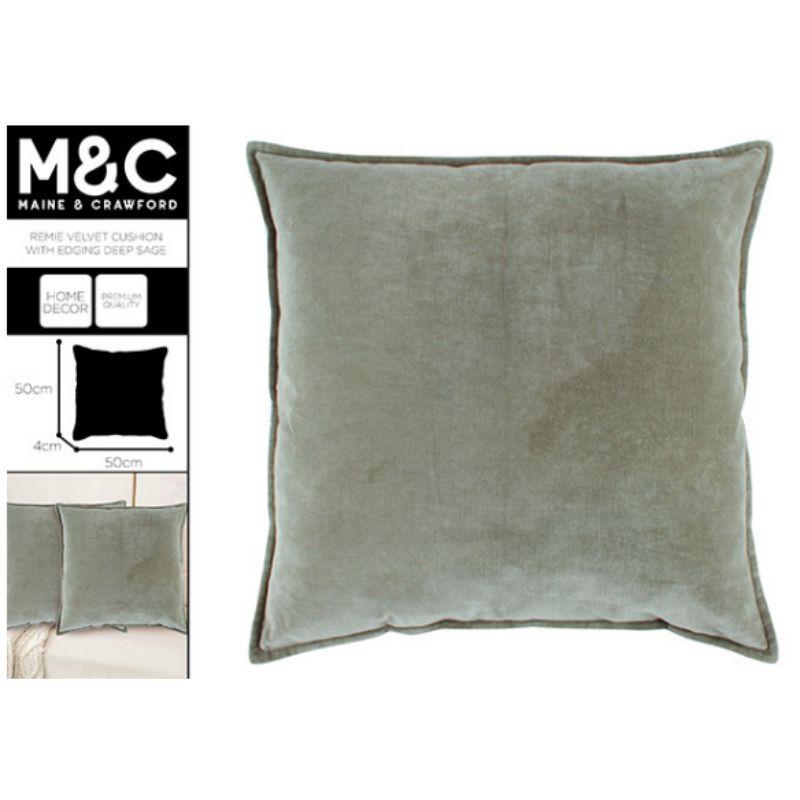 REMIE VELVET CUSHION W EDGING