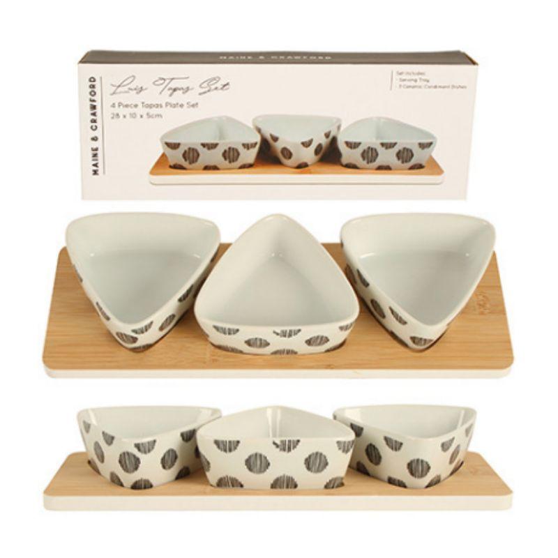 Luis 4 Piece Tapas Plate Set - 28cm x 10cm x 5cm