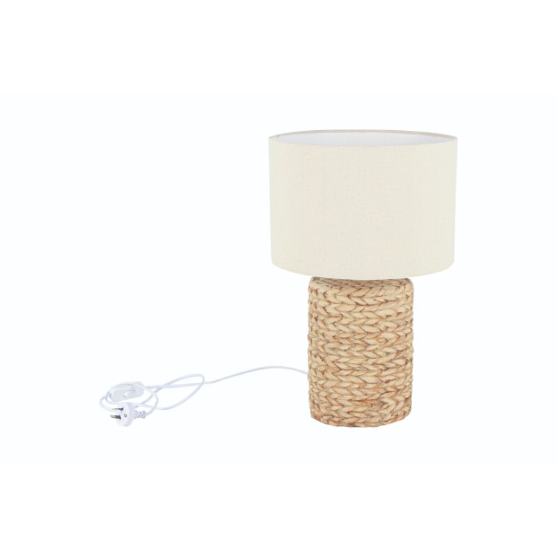 Enoch Concrete Table Lamp with White Shade - 47cm x 28cm x 28cm