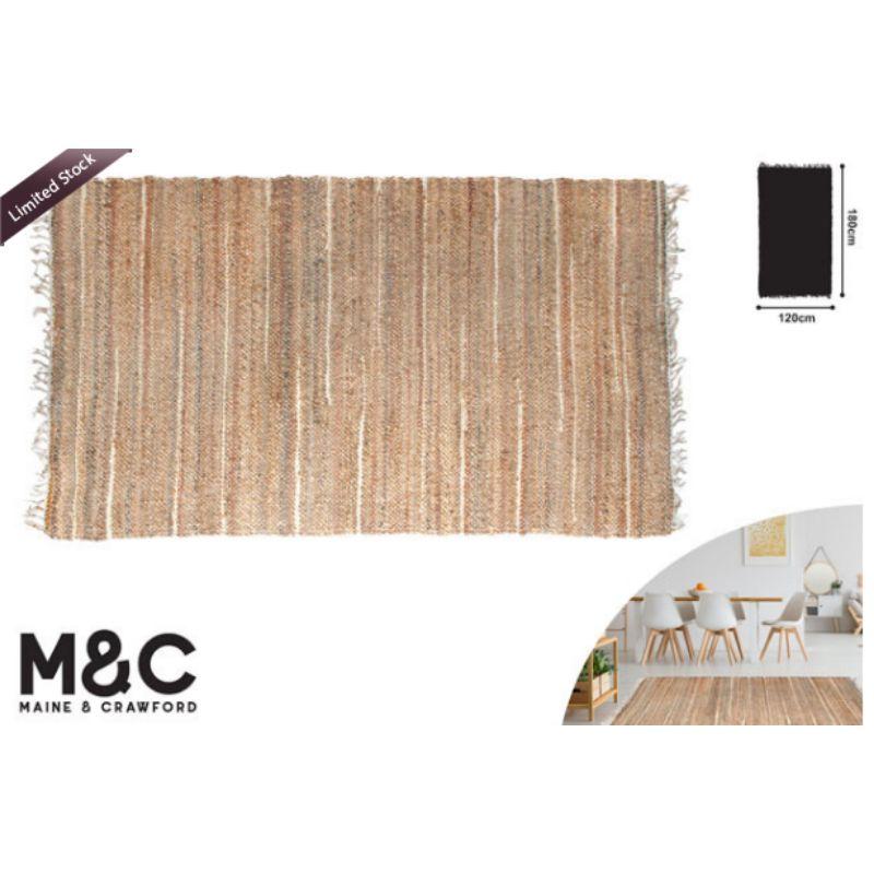 Everest Jute Cotton Floor Rug 180cm x 120cm The Base Warehouse