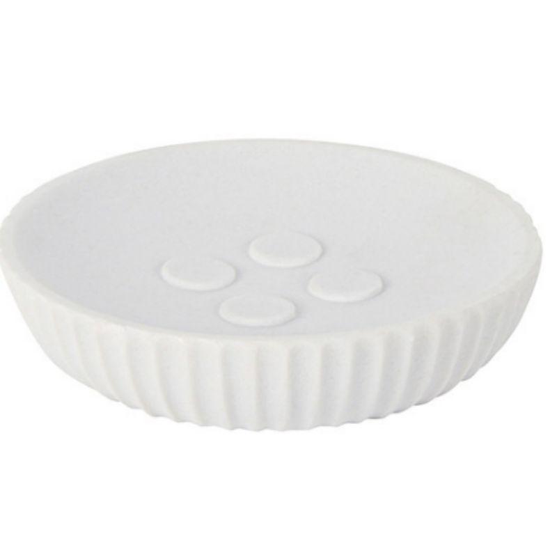 Ribbed Poly Resin Soap Dish - 13cm x 9cm x 2cm