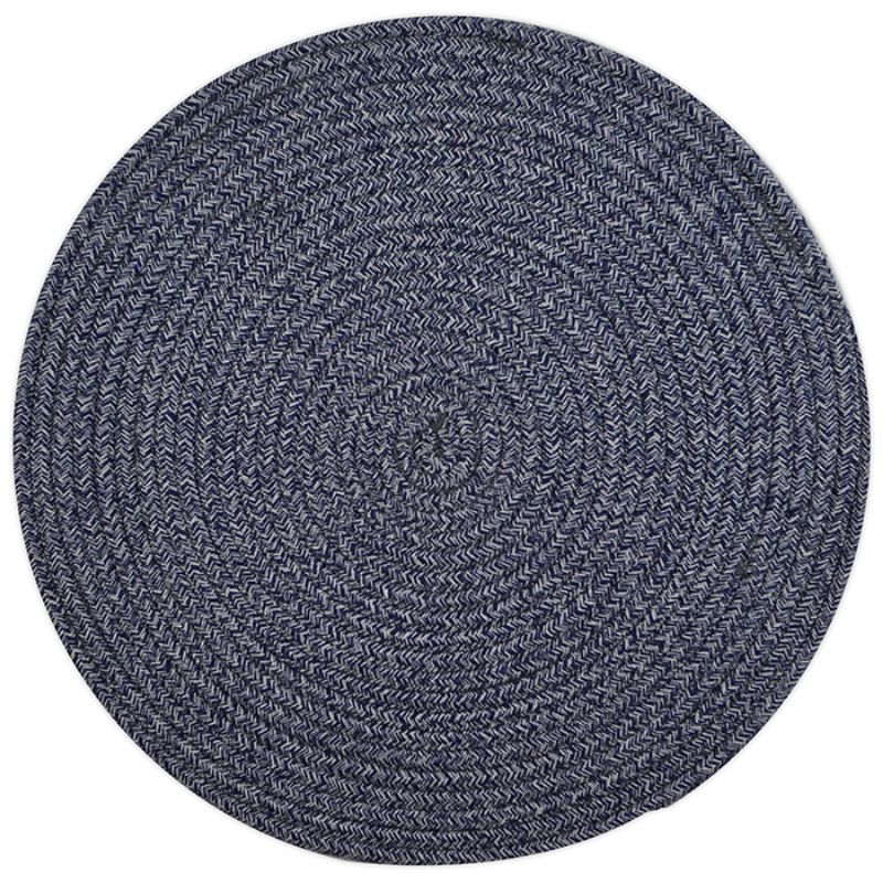 Blue & White Demi Cotton Round Placemat - 38cm