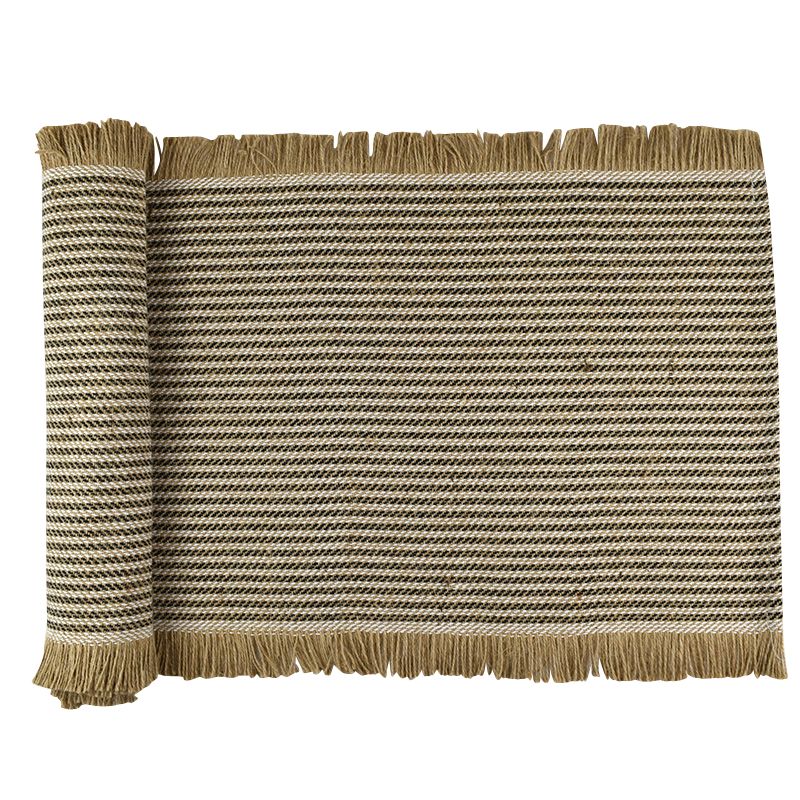 Black & White Jai Cotton Jute Runner - 33cm x 140cm