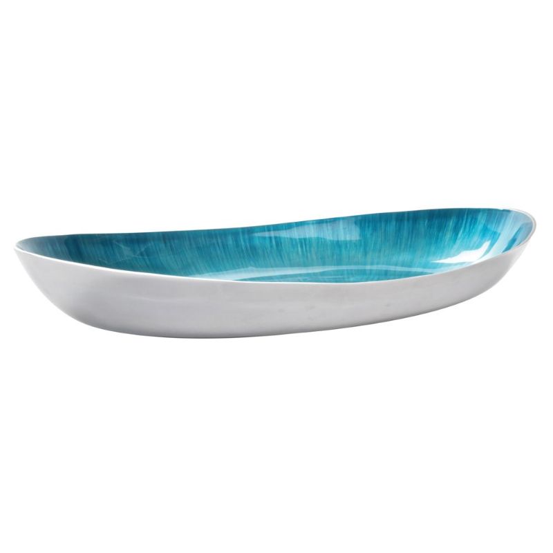 Aqua Brushed Oval Dish - 53cm