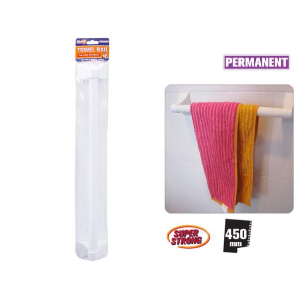 1 Pack Self Adhesive Towel Rail - 45cm