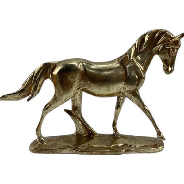 Gold Running Horse on Base - 25cm