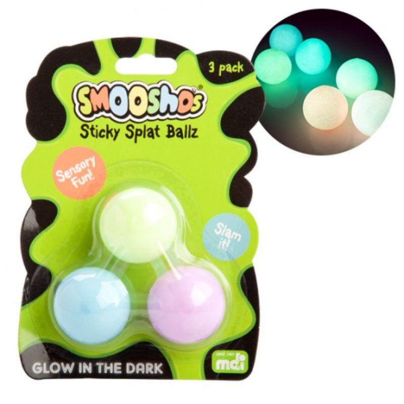 Smooshos Glow-in-the-Dark Sticky Splat Ballz - 3.8cm
