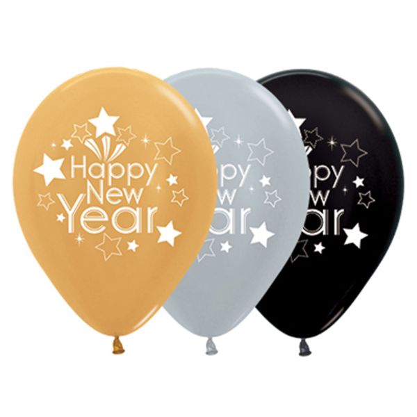 Happy New Year Latex Balloon - 30cm