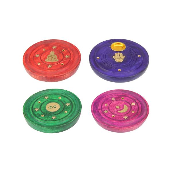 Round Cone Incense Burner with Mystic Design - 8cm