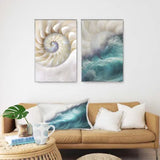 Load image into Gallery viewer, Indigo Waves Crest Cushion - 30cm x 50cm