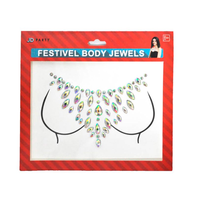 Silver Diamante Festival Body Jewels