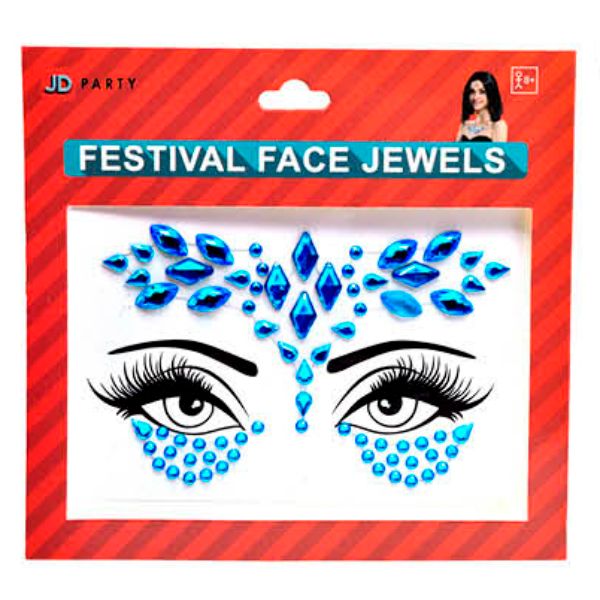 Blue Diamante Face Jewels