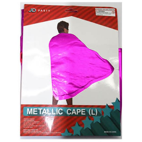 Hot Pink Metallic Cape - L