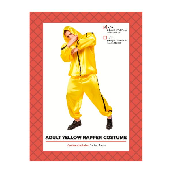 Yellow Rapper Adult Costume - Small / Medium