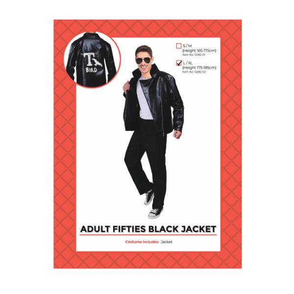 Black Fifties Adult Jacket - Large / X-Large
