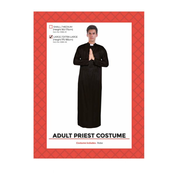 Priest Adult Robe Costume - Large / X-Large