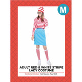 Load image into Gallery viewer, Adult Red & White Stripe Lady Costume Set - M
