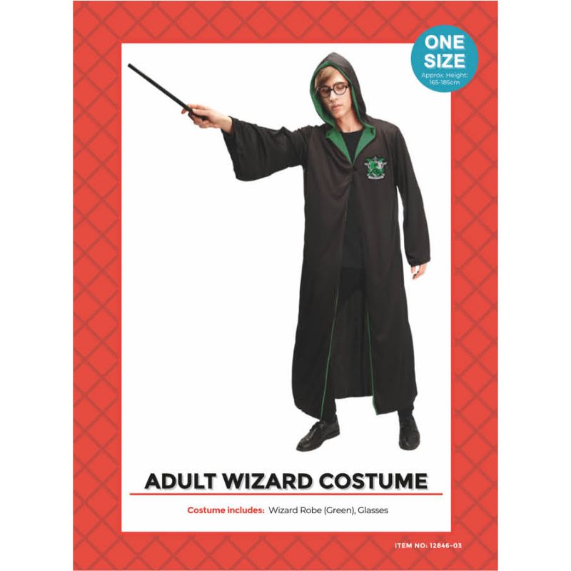 Adults Green Wizard Costume - One Size Fits Most