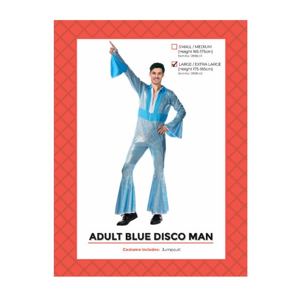 Blue Adult Disco Man Costume - Large / X-Large