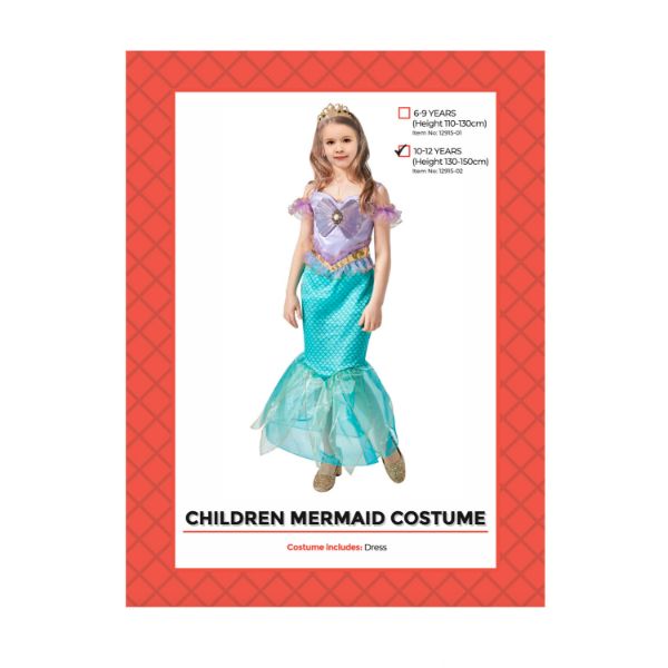 Mermaid Children Costume - 10 - 12 Years