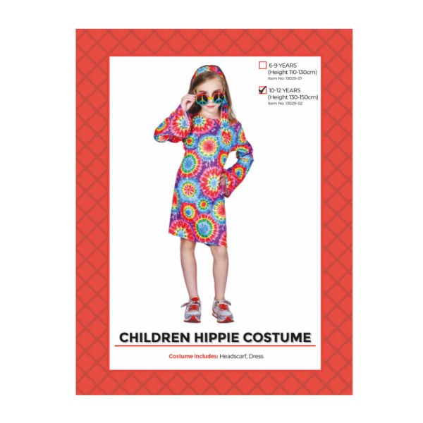 Hippie Children Costume - 10 - 12 Years