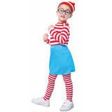 Load image into Gallery viewer, Girls Red & White Stripe Costume Set