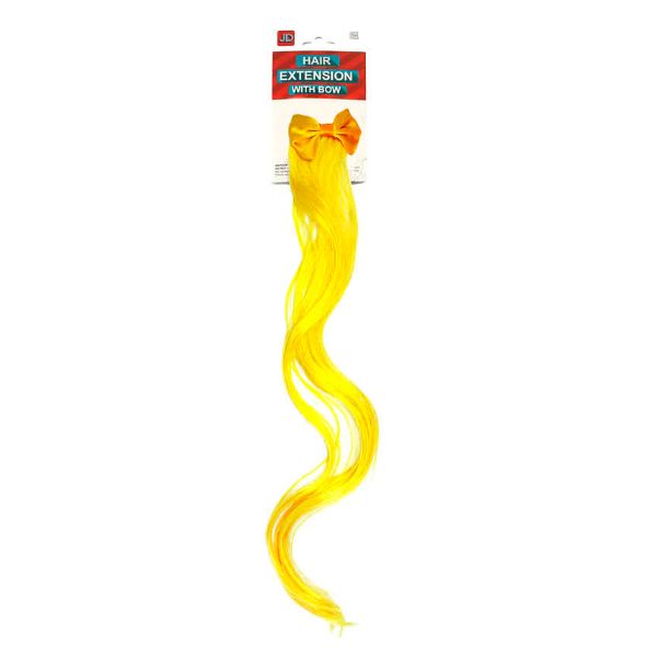 Yellow Curly Hair Extension With Bow
