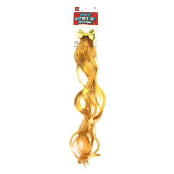 Gold Curly Hair Extension With Bow