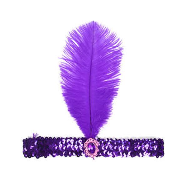Purple Sequin Flapper Headband - S
