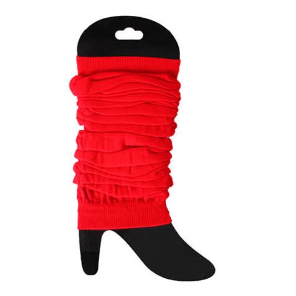 Red Thin Plain Leg Warmer