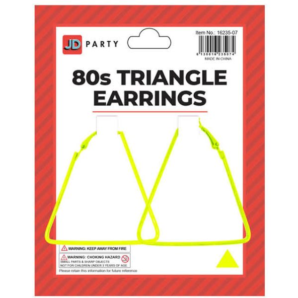 Yellow 80s Triangle Earrings