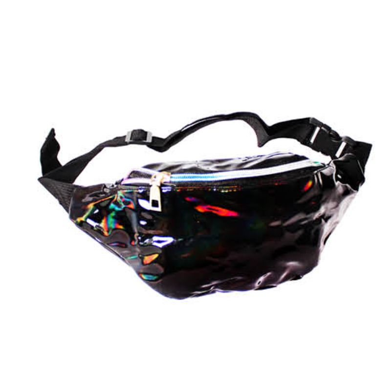 Iridescent Black Fanny Pack Bum Bag