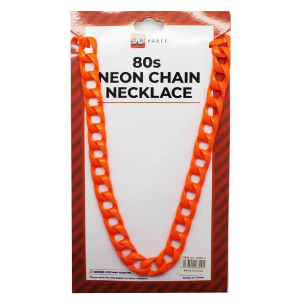 Orange Neon 80s Chain Necklace